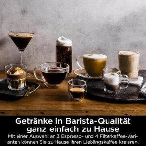 Ninja Luxe Premier 3-in-1 Kaffeemaschine ES601EUGM, Grau-Metall, ES601EUGM | für Espresso, Cold Brew & Filterkaffee, 4 automatische Schaumeinstellunge, Grau-Metall
