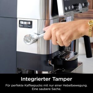 Ninja Luxe Pro 3-in-1-Kaffeemaschine, Silber, ES701EU, einfache Handhabung | mit Mahlwerk und Aufschäumer für Latte, Cappuccino, Cold Brew & Espresso, 5 Voreinstellungen zum Aufschäumen